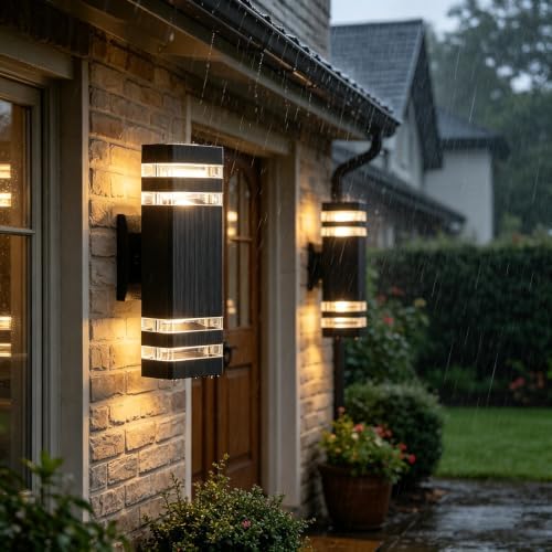 Black Exterior Lighting Fixtures LED Porch Lights Outdoor Sconce Waterproof - Image 7