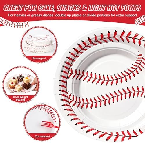 400 Pcs Disposable Baseball Party Tableware Set for 50 Guests - Image 6