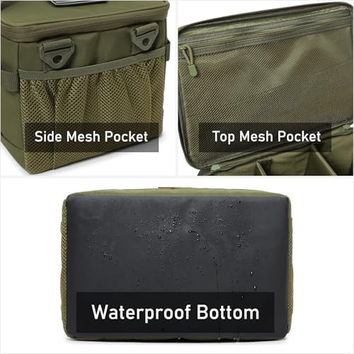 Tactical Camping Storage Bag 18L Utility Tote Bag Camp Kitchen and Trunk Organizer (Army Green) - Image 4