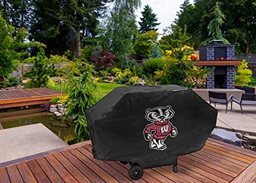 Rico Industries NCAA LSU Tigers Black Deluxe Grill Cover Deluxe Vinyl Grill Cover - 68" Wide/Heavy Duty/Velcro Staps - Image 2