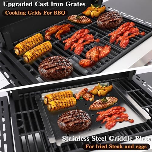 CIG GARDEN 3-Burner Propane Gas Grill 31,500 BTU with Folding Side Tables - Image 4