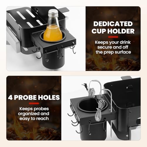 Griddle Caddy for Blackstone 36"/28"/22"/17" Griddles & Prep Cart, 6-in-1 Space-Saving Blackstone Griddle Accessories Organizer with Magnetic Tool Holder, Paper Towel Holder, Cup Holder - Image 6