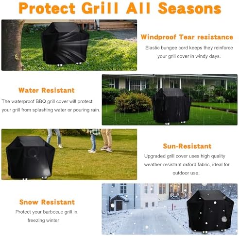 58 Inch Grill Cover for Outdoor Grill, Waterproof BBQ Cover - Image 5