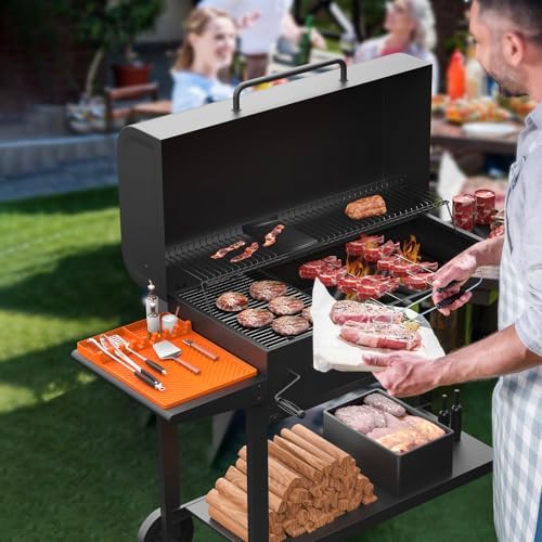 Silicone Griddle Tools Mat for Blackstone, Griddle Accessories Side Shelf Mat Grill Pad for Outdoor Grill Kitchen Counter Spatula Silicone Mat with Drip Pad (Orange) - Image 7