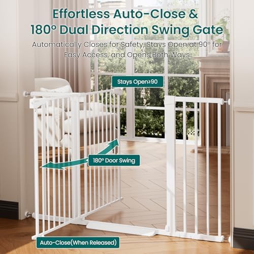 Cumbor 36" Extra Tall Baby Gate, 30-54" Wide Dog Gates for Large Dogs - Image 5