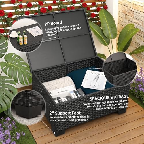Patio Furniture Set 45-Inch Outdoor Fire Pits 8 PCS Outdoor Furniture Sets Patio Couch Outdoor Chairs 60000BTU Outdoor Propane Fire Pit Table No-Slip Cushions and Waterproof Covers, Peacock Blue - Image 5