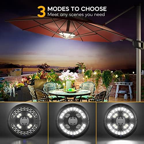 Eletorot 2pcs Rechargeable Patio Umbrella Lights Outdoor Decor for Garden - Image 2