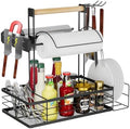 Grill Caddy with Magnetic Tool & Paper Towel Holders, Picnic Utensil Condiment Caddy, Barbecue Grill Tool Organizer for Outdoor Camping, Cooking, Camper by NEYCIL