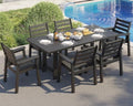 AMERLIFE 7-Piece HDPE Outdoor Dining Set with 71" Table, Black by AMERLIFE