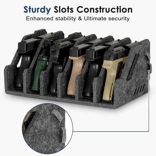Pistol Rack for Gun Safe, Soft Felt, Handgun Rack, Revolver Firearm Holder - Image 4