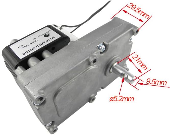 CHANCS AC 110V Rotisserie Shaded-Pole Gear Motor 3.2RPM Max Torque 200KG Low Noise for BBQ Oven Default Rotation CW - Image 2