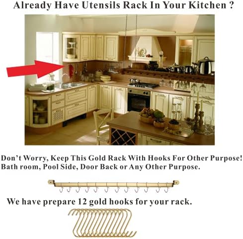 Gold Cooking Utensils Set, Kyraton Stainless Steel 37 Pieces Kitchen Utensils Set with Titanium Gold Plating, Kitchen Gadgets Tool Set with Utensils Racks Heat Resistant Dishwasher Safe - Image 6