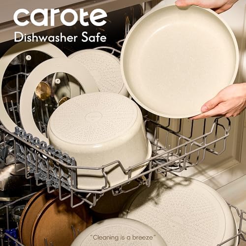 CAROTE 25pcs Ceramic Cookware Set, Pots and Pans Set with Detachable Handle - Image 5