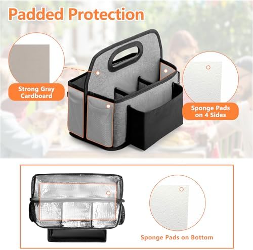 HODRANT Paper Plate Organizer with 4 Rooms for Cup Fork Spoon Napkin - Image 2