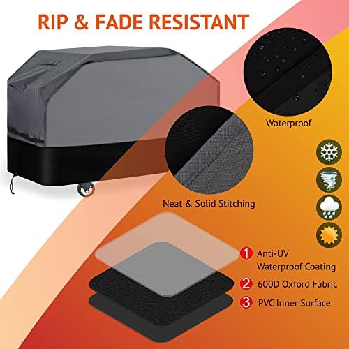 600D Oxford Heavy Duty BBQ Grill Cover 76Wx28Dx46H, Water Resistant - Image 5