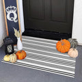 Front Door Mat 24"x35" Halloween Welcome Mat Black and White Outdoor Rug by OJIA