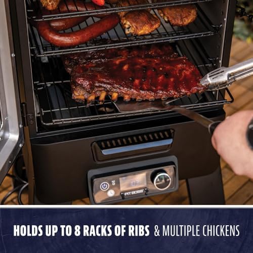 Pit Boss 3-Series WiFi & Bluetooth Digital Vertical Smoker with LCD Digital Controller and Wood Chip Tray, 880-Sq. In. 4-Rack Cooking Space, 100°F to 300°F Temperature Range, Meat Probe, Black - Image 6