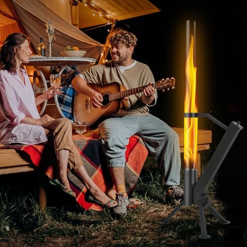 CHARMELEON Stainless Steel Pellet Stove&Wood Pellet Fire Pits for Outside – 51In Wood Pellet Heater–Outdoor Fire Pit for Backyard – Fireplace for Camping Patio Garden Picnic(Glass Tube-39.3In) - Image 3