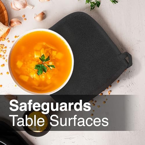 RITZ Terry Potholder & Hot Pad: Unparalleled Heat Resistant, Durable 100% Cotton – Ergonomically Designed for Optimal Grip – Easy-Care Machine Washable – 2-Pack, Black - Image 4