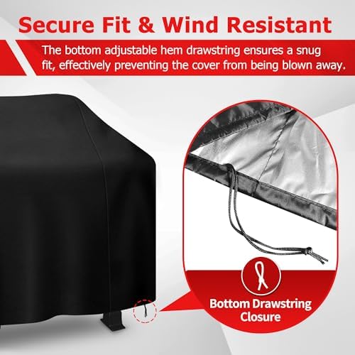 iCOVER 55 Inch Grill Cover, BBQ Grill Cover for Outdoor Grill, Anti-UV & Fade Resistant Gas Grill Cover, Waterproof Barbecue Grill Covers for Weber, Char-Broil, Nexgrill and More Grills. - Image 4