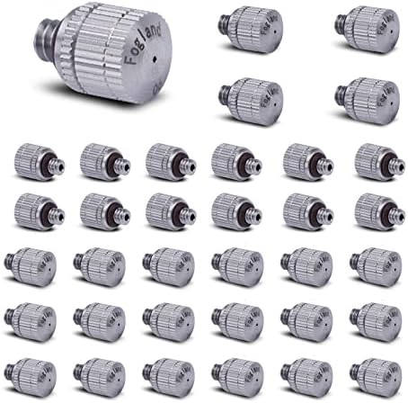 Fogland Stainless Steel Misting Nozzles, 35 Pack, 0.024" Orifice Mist Heads by Fogland