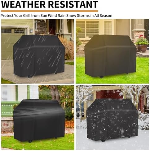 NEXCOVER 58 inch Grill Cover for Outdoor Grill, Waterproof BBQ Cover, Fade Resistant Gas Barbeque Cover, Fits Grill of Weber, Brinkmann, Nexgrill, Black Barbecue Cover. - Image 6