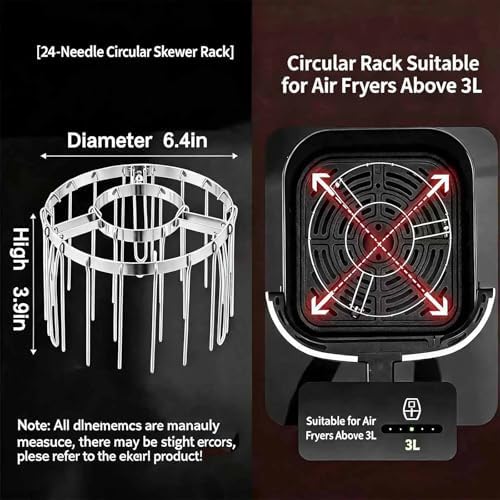 Foldable Air Fryer BBQ Grill Rack 24 Vertical Skewers - Image 2