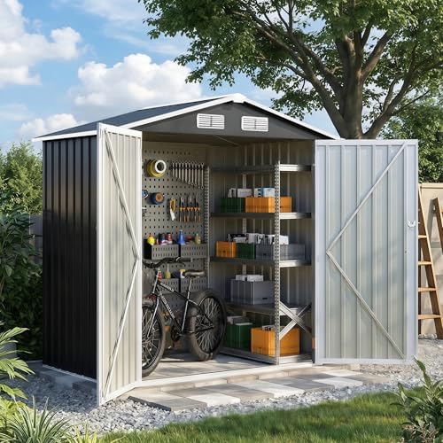 UDPATIO 6x4 FT Metal Storage Shed,Outdoor Shed,Garden Shed for Patio,Grey by UDPATIO
