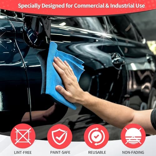 Shop Towels, 150 Pack Cleaning Rags Microfiber Towels, Bulk All-Purpose Microfiber Cleaning Cloth Lint-Free Wipe Washcloth for Commercial Garage Automotive & Housekeeping 11.5"*11.5" - Image 3