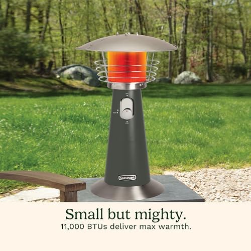 Cuisinart Patio Heater, Tabletop, Anti-Tilt Safety Switch, 11,000 BTU, Gray - Image 3