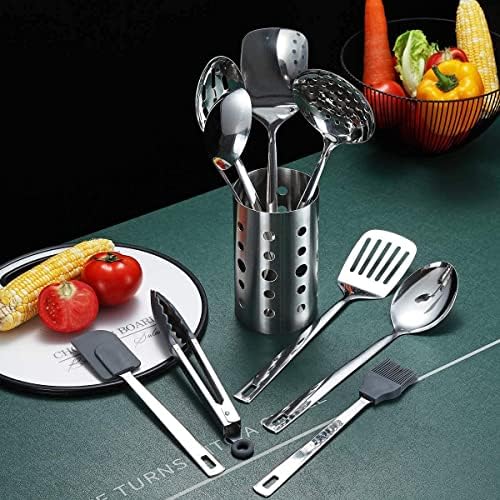 Stainless Steel Cooking Utensils Set, Berglander 13 Pieces Kitchen Utensils Set, Kitchen Tools Set With Utensil Holder Non-Stick And Heat Resistant,Dishwasher Safe, Easy to Clean (13 Packs) - Image 4
