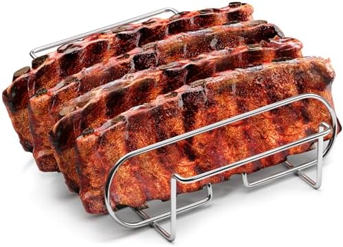 Sorbus Rib Rack for Smoking, Grill Roasting Stand (11", Stainless Steel) by Sorbus