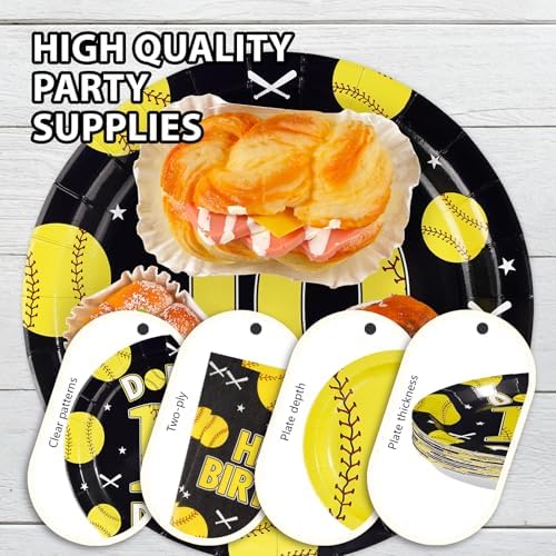 96Pcs Softball 10th Birthday Party Decorations, Serves 24 - Image 6