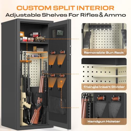 KAER 13-16 Biometric Gun Safe for Rifles and Pistols Fits Scoped RifleAR-15 - Image 5