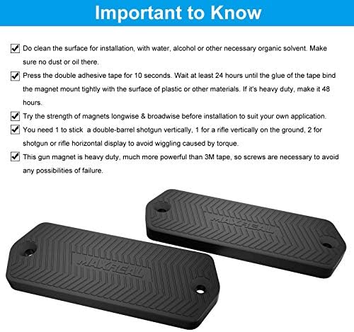 Gun Magnet 60lbs Rated.HQ Rubber Coated Magnetic Pistol Mount & Holster for Vehicle, Truck, Home, Car, Safe, Table & Wall. Tactical Firearm Concealment Holder Accessories (2-Pack) - Image 5