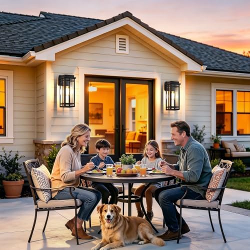 13.8'' Outdoor Wall Light Fixtures 2 Packs, Black Porch Lights - Image 2
