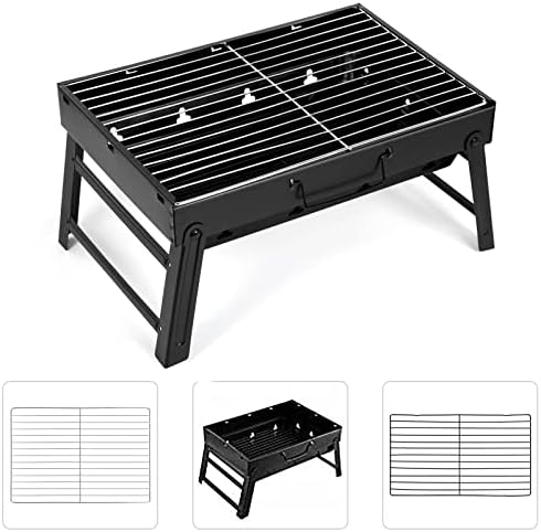Barbecue Grill, Charcoal Grill Folding Portable Lightweight Barbecue Grill Tools for Outdoor Grilling Cooking Camping Hiking Picnics Tailgating Backpacking Party (Medium) - Image 5
