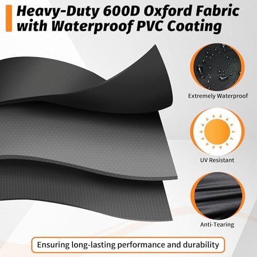 iCOVER Grill Cover 58 inch, BBQ Grill Cover for Outdoor Grill, 600D Heavy-Duty Waterproof Gas Grill Cover, Barbecue Cover for Weber, Charbroil, Brinkmann, Nexgrill and More, Black - Image 3