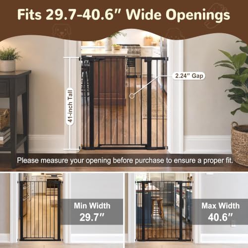 41” Extra Tall Baby Gate for Stairs 29.7-40.6" Wide Dog Gate - Image 3