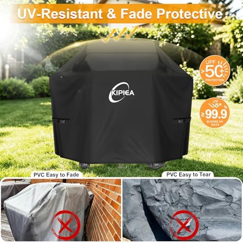 Kipiea 600D Heavy Duty Gas Grill Cover for Weber Genesis 400 & LX Series Grills, 64-Inch Waterproof BBQ Cover with Windproof Buckles, UV Resistant, No Tear – Not Compatible with 2022+ Genesis 400 - Image 6
