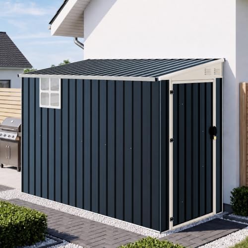 AMERLIFE 8x4 FT Lean-to Storage Shed with Lockable Door, Reinforced Frame by AMERLIFE