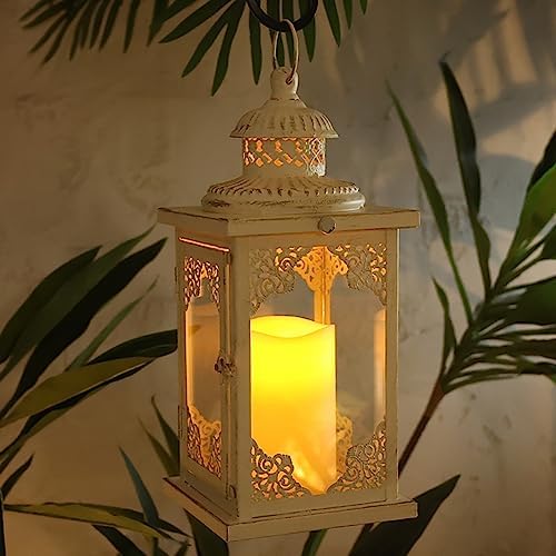 NEEDOMO Large Lanterns Decorative Indoor, 14'' Vintage Outdoor Lanterns with Clear Glass, Metal Candle Holder Lantern Rustic Farmhouse Shelf Decor for Indoor Outdoor Events Wedding and Party - Image 5