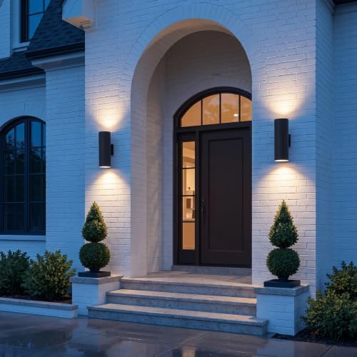 LEONLITE 2-Pack 22" Outdoor Cylinder Wall Light, Up and Down, E26 Base - Image 4