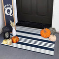 Fall Front Door Mat Outdoor Halloween Welcome Mat 2'x3' Striped Porch Rugs by OJIA