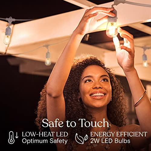 Brightech Ambience Pro Waterproof LED Outdoor String Lights, 48 Ft, Hanging, Dimmable Vintage Edison Bulbs, 15 Bulbs, 2W - Image 6