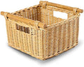 The Basket Lady Deep Pole Handle Wicker Storage Basket, S, Sandstone by TheBasketLady