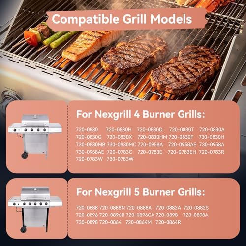720-0830H Stainless Steel Grill Parts Kit for Nexgrill 4 & 5 Grates Burner - Image 5