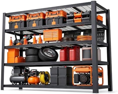 62" W Storage Shelves Unit,5 Tier Heavy Duty Metal garage Shelving Unit by Unknown