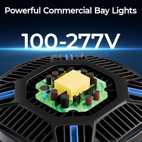 CINOTON 210W 31500LM UFO LED High Bay Shop Lights, 5000K, ETL Listed 4 Pack - Image 3