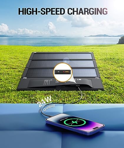 BLAVOR 30W Foldable Solar Panel Outdoor Charger, USB-A QC3.0 24W USB-C DC - Image 5
